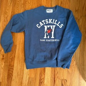 Free People Blue Catskills Camp Kaaterskill Sweatshirt
